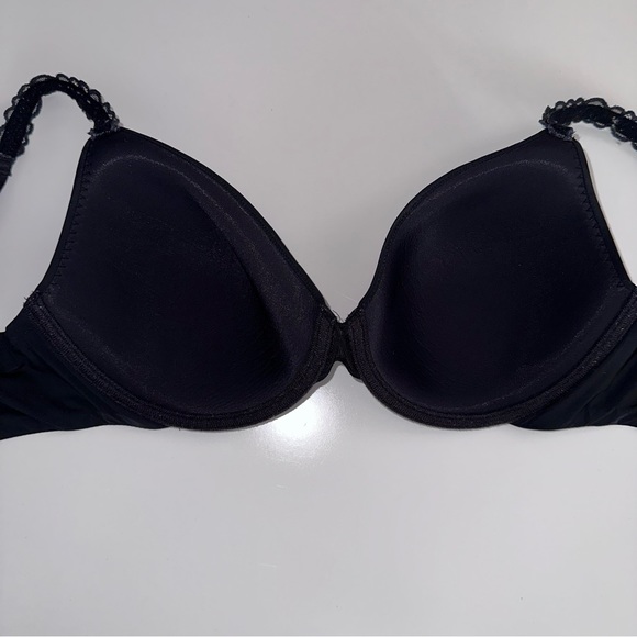 Natori Black T-Shirt Bra With Lace Straps 34DD Underwire - Picture 6 of 9